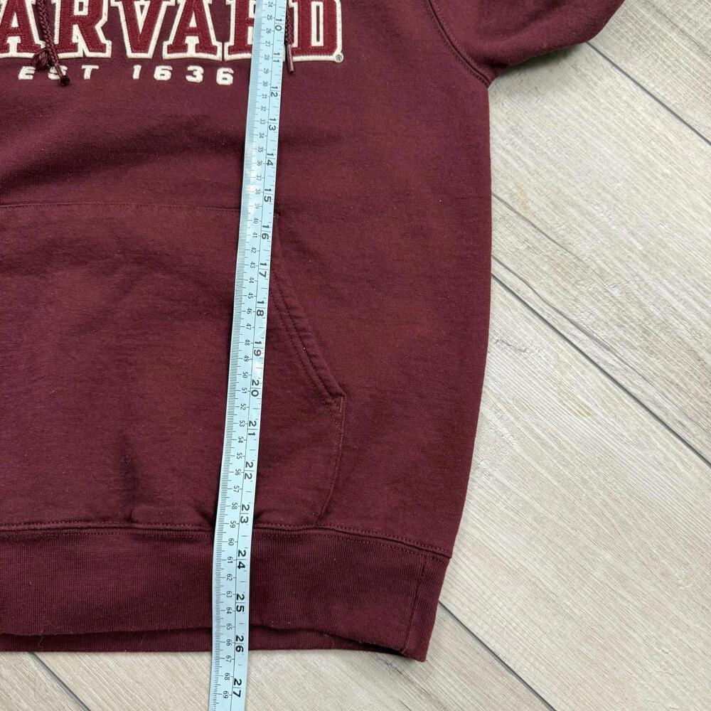 Y2K Champion Harvard University Hoodie Maroon Size S Embroidered Logo EST 1636 - Picture 8 of 8